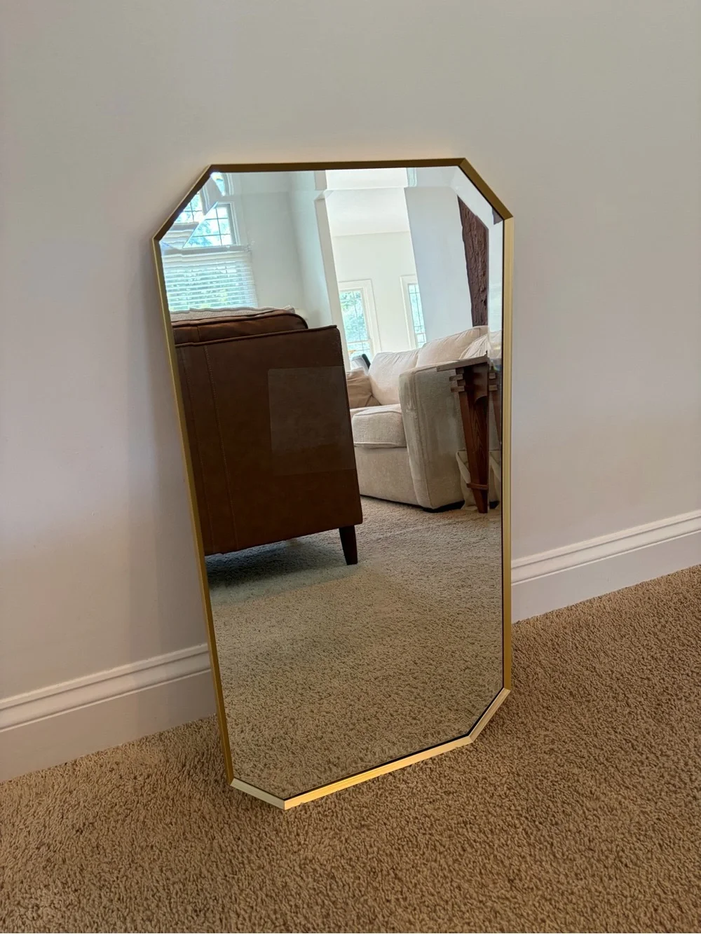 30in x 16in Gold Framed Octagon Edge Wall Mirror (THREE AVAILABLE)